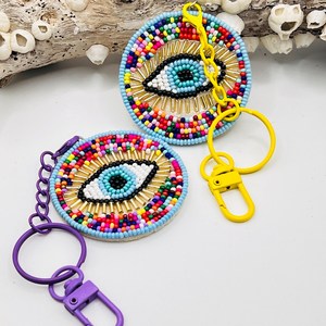 Llaveros de mosquetón con bordado floral y cuentas Aaliyan Impex AI-KC-03 al por mayor para bolsos, carteras y mochilas, hechos a mano, a la moda - Product Image 5