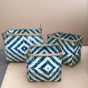 Eco-Friendly Woven Bamboo Storage <b>Basket</b> for Home Hotel <b>Stackable</b> Multifunction Stylish Vietnam Handicraft Storage - Product Image 1