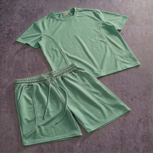 Conjunto de Ropa Informal para Hombre de Jacquard Enterprises, Camisa de Manga Corta y Pantalones Cortos Cómodos para Días Relajados de Verano - Product Image 2