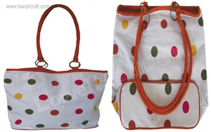 Sac fourre-tout en toile de coton imprimé sur mesure, motif géométrique, résistant à l'eau, rouge vintage, deux poignées, fermeture éclair, motif lettre Nouvel An, vente en gros - Product Image 4