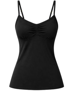 เสื้อกล้ามผู้หญิงสีดำแบบกำหนดเอง ทรงเข้ารูป สายปรับได้ ผ้าสเตรช สวมใส่สบายๆ สำหรับฤดูร้อน เหมาะกับการสวมใส่ในชีวิตประจำวัน - Product Image 2