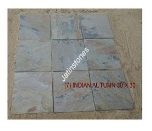 Dalles de pierre ardoise indienne multicolores pour revêtements extérieurs, murs, allées de jardin, patios et aménagements paysagers - Product Image 2