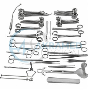<b>81</b> Pcs Basic Laparotomy Surgical Instrument Set CE Certified ISO13485 Certified Manual Stainless Steel General Surgery Kit - Product Image 2