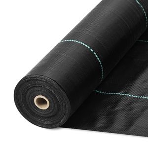 Telo Pacciamante Tessuto Rinforzato per Giardino 6 x 100FT, Tappeto Antierba ad Alta Permeabilità con Linee Guida Verdi 3.2OZ - Product Image 1