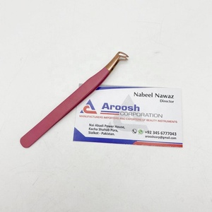 Professionnel Rose Or Pointe Violet Russe Botte Pince À Épiler En Gros Solide En Acier Inoxydable Pince À Épiler Extension De Cils Logo Personnalisé - Product Image 3