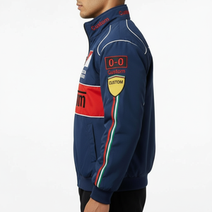 Men Custom Racing Jacket Bomber Style Polyester Winter jacket Custom Embroidered Teamwear Supplier - Product Image 4
