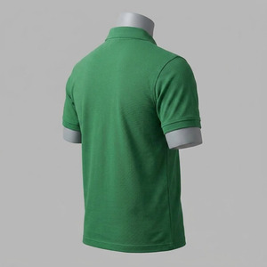 Polo de Manga Corta Verde para Hombre, Algodón Piqué, Color Sólido, Transpirable, Corte Regular, para Golf - Product Image 4