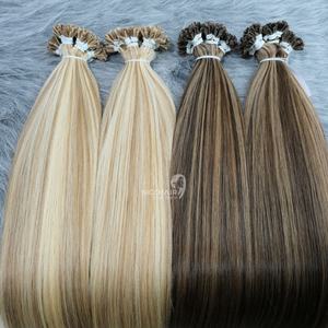 Vente en gros Extensions de cheveux Remy vietnamiens de haute qualité-Extensions de cheveux à cuticules vierges à pointe plate et naturelles - Product Image 5