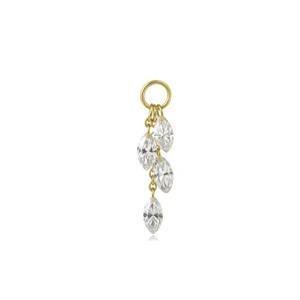 Pendientes de Oro de 14K con Diamante Cultivado en Laboratorio en Forma de Marquesa, Colgantes con Múltiples Diamantes, Joyería Minimalista de Lujo, Regalo para Mujer, para Fiestas - Product Image 1