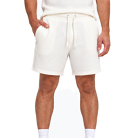 Shorts en tricot gaufré pour hommes, OEM, marque privée, vêtements de sport décontractés, taille élastique avec cordon de serrage, été, gym, fitness, entraînement, sport