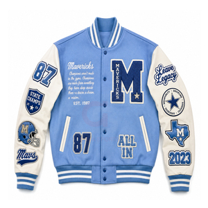 Custom Varsity <b>Jackets</b> Warm Winter Baseball Bomber Leather Sleeves Chenille Embroidered Logo mens casual fashion Varsity <b>Jackets</b> - Product Image 6