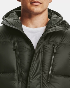 Women's Long <b>Quilted</b> Winter Jacket Hooded Full Sleeve Zipper Closure Solid Color Polyester Shell Thick Warm Coat - Product Image 6