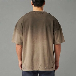 Camiseta de Manga Corta con Cuello Redondo y Estampado de Llamas para Hombre, de Algodón Jersey, Talla Grande, con Logotipo Personalizado, Estilo Urbano, Venta al Por Mayor OEM - Product Image 2