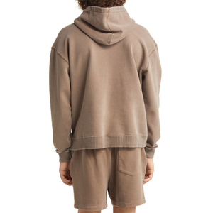 Conjunto de Sudadera con Capucha y Cremallera de Felpa Francesa Rosa para Hombre, Corte Regular, Ropa Deportiva Informal de Invierno, Color Sólido, Tejido de Punto - Product Image 6