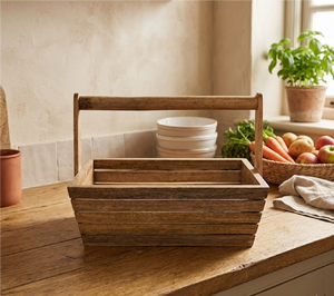 Support de rangement rustique en bois de manguier pour couverts de cuisine, non pliable, durable, portable, pour fourchettes, couteaux, cuillères, 12x7x5 pouces - Product Image 3