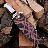 Couteau Bowie en acier inoxydable OEM personnalisé avec fourreau, manche en corne de cerf, couteau de chasse fait main, lame fixe, idéal pour la survie