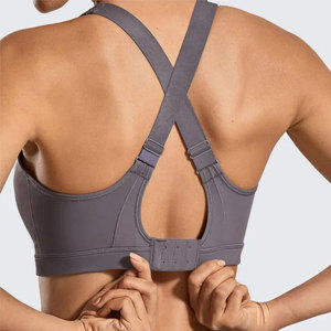 Custom Style Four-Way <b>Stretch</b> Breathable High Support Seamless Bow Crisscross Straps Scoop Neck Women's Sport <b>Bra</b> for Gym - Product Image 5