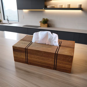 Porte-mouchoirs en bois fini personnalisé pour la maison Restaurants stockage de papier serviette élégant centre de table pour le dîner - Product Image 1