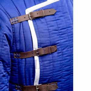 Chaqueta Gambeson para Hombre, Manga Larga, Algodón Grueso Acolchado, Abrigo Azul con Cuello Mandarín, Disfraz Medieval - Product Image 2