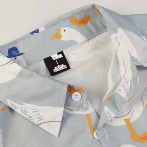 Camisa de Algodón con Estampado de Ganso Unisex, Manga Larga, Casual, con Botones, Estilo Urbano, Proveedor Mayorista OEM Personalizado, Ligera - Product Image 1