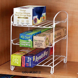 Organizador de Cocina Metálico Moderno de Tres Niveles para Envoltorios y Bolsas - Product Image 2