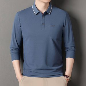 เสื้อโปโลแขนยาวผู้ชาย Baloops ผ้าถัก สีพื้น ปักโลโก้ สวมใส่สบาย ระบายอากาศได้ดี ทรงปกติ สีน้ำเงินกรมท่า - Product Image 6
