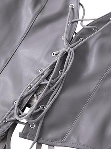 Top de Cuero para Mujer, Fabricación OEM, Personalización de Marca, Chaleco Corto sin Mangas, Venta al Por Mayor - Product Image 6