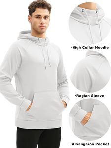 Vente en gros de sweat-shirts à capuche blancs pour hommes, manches raglan, en molleton, avec logo personnalisé, sweat-shirt à capuche uni, fabricant de vêtements de sport - Product Image 3