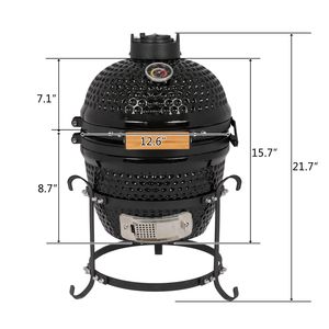 Griglia a Carbone in Ceramica Rotonda da 13 Pollici XH per Barbecue all'Aperto - Product Image 6