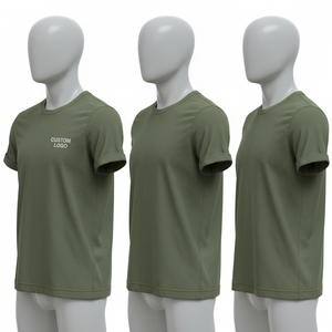 T-shirt pour homme bleu marine à manches courtes, col rond, coupe classique, en coton, avec logo imprimé sur le devant - Product Image 4