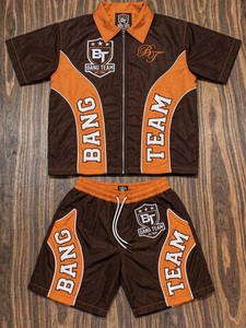 Wholesale Custom Two Piece Unisex Windproof Windbreaker Short <b>Jacket</b> 100% Nylon Satin Street wear Quick Dry Tracksuit Set - Product Image 2