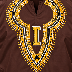 เสื้อเชิ้ตแขนสั้นลาย Iota Phi Theta สีน้ำตาลทอง แต่งขอบหรูหรา คอตั้ง สไตล์ลำลองสำหรับผู้ชาย พิมพ์ลายตกแต่ง - Product Image 5
