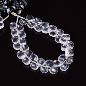 Natural <b>Crystal</b> Quartz Faceted Heart Briolette Gemstone <b>Beads</b> 8mm Loose Clear Quartz <b>Beads</b> For Jewelry Making Strands Wholesale - Product Image 3