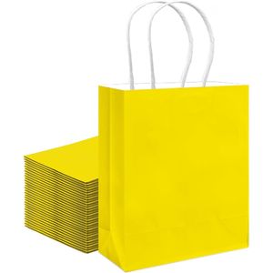 Sacchetti Regalo Giallo Brillante di Media Dimensione, 30 Pezzi, con Manici, 28x13x20 cm, per Uso Multiplo - Product Image 2