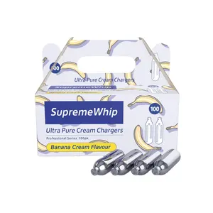New Arrival High Quality CE Certified Banana Flavor 100/8.2g Pack Supremewhip Cream Chargers for Global Buyers