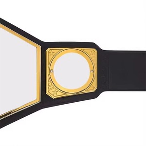 Ceinture de championnat de lutte professionnelle personnalisable de haute qualité avec plaques en alliage de zinc plaqué or et cuir véritable - Product Image 4
