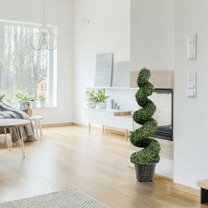 Albero Artificiale di Bosso a Spirale di 1,2 Metri con Foglie Verdi, Decorazione Resistente per Interni ed Esterni - Product Image 5