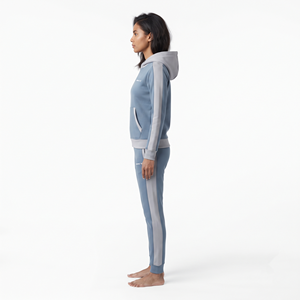 Custom Logo Women's Casual Hooded <b>Polyester</b> <b>Tracksuit</b> Regular Fit Two Tone Jogger Set Full Sleeve Winter Activewear - Product Image 4