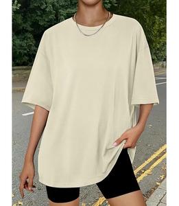 Nueva Colección de Camisetas de Mujer 100% Algodón, Manga Corta, Cuello Redondo, Hombros Caídos, Estilo Holgado, Casual, Transpirable, Bangladesh - Product Image 6