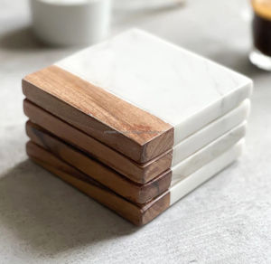 OEM Customized Logo Acacia Wooden Coaster <b>Round</b> Disc <b>Placemat</b> Supplier From India - Product Image 4