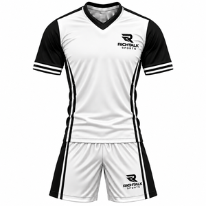 Uniforme de Fútbol Personalizado para Hombre, con Esponja Protectora, Manga Corta, Conjunto de Camiseta y Pantalones Cortos de Entrenamiento, Transpirable, de Poliéster, para Adultos - Product Image 1
