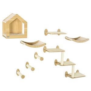 Set di Mensole Regolabili per Gatti, Torre per Gatti Robusta e Grande Cuccia per Gatti per Tirare e Scrattare - Product Image 3