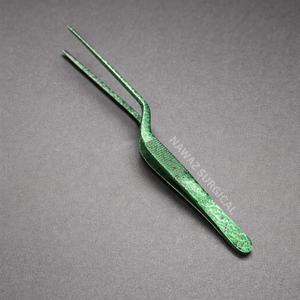 Pince de cuisine professionnelle en acier inoxydable à texture verte, 20 cm, pour garniture alimentaire, compatible lave-vaisselle, logo personnalisé - Product Image 1