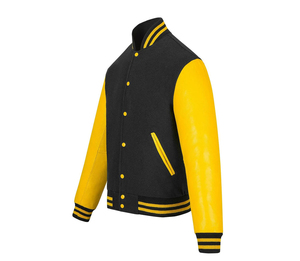 Classic Design Letterman Varsity <b>Jacket</b> Warm Wool Body with <b>Leather</b> Sleeves & Ribbed Trims for Sports Casual Fashion Made Canvas - Product Image 1