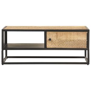 Tavolino grezzo in legno di Mango con 35.4 porta intagliata \ "x21.7 \" x14.2 \" - Product Image 2