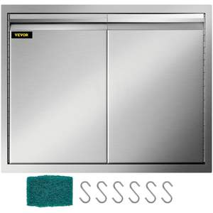 Doppia porta di accesso 30''wx21'h armadio da cucina da esterno facile installazione in acciaio inox BBQ isola Grill Station ganci in acciaio spazzolato - Product Image 1