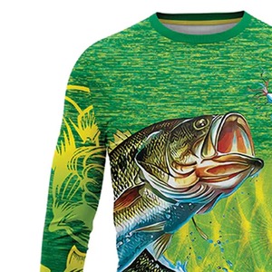 Chemise de pêche à manches longues pour homme, imprimé Green Bass, UPF 50, séchage rapide, polyester, vêtements d'extérieur - Product Image 4