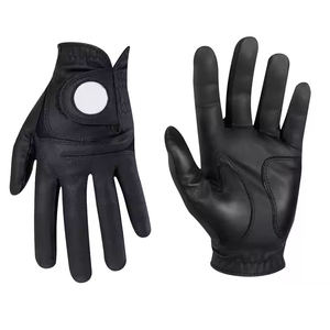 Guantes de Golf de Cuero Negro Antideslizantes para Deportes al Aire Libre, Protección para Dedos, para Hombres y Mujeres Adultos, Vantrex Industries VI-GG-651, Estilo Pull-On - Product Image 1