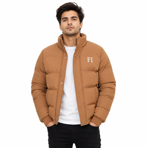 Vestes matelassées en velours côtelé pour hommes – Veste d'hiver matelassée à col montant et fermeture éclair intégrale – Vêtements d'extérieur décontractés – Logo personnalisé – Fabricant OEM - Product Image 1