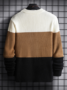 Autumn Winter Men's Anti-Pilling 100% Wool Sweater Cross-Border Fashion Character Pattern Front Logo New 9766 <b>Chenille</b> Knitted - Product Image 2
